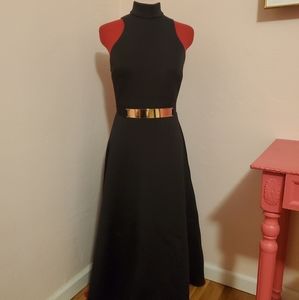 Mock Neck "Scuba" Material Black Dress Size Large